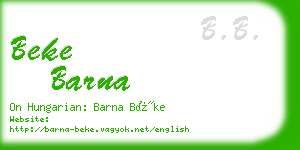 beke barna business card